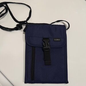 L.L. Bean Navy and Black Crossbody Neck Pouch
